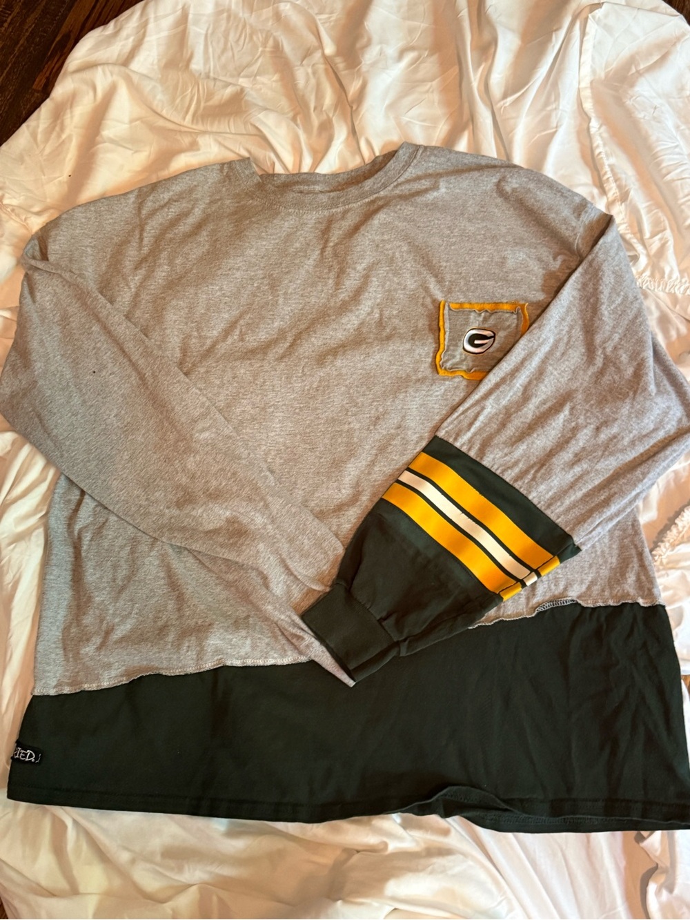 Green Bay Packers "Refried" upcycled long sleeve shirt